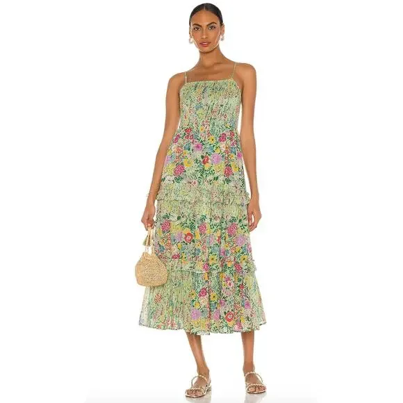 Banjanan | Dresses | Womens Banjanan Hazel Midi Dress In Dawn Chorus  Pistachio Green Size Xs Boho | Poshmark